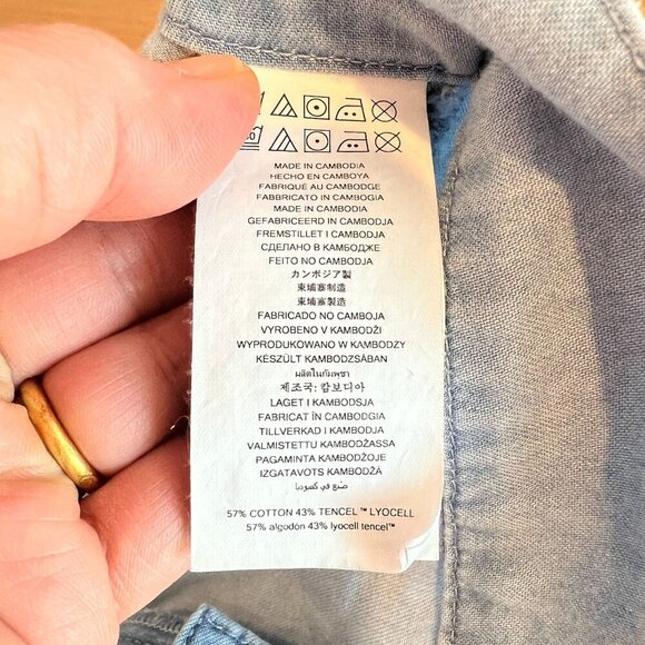 Michael Michael Kors Petite Chambray Elastic-Back Wide-Leg Pants PXL Sky Blue Wa - Picture 8 of 11